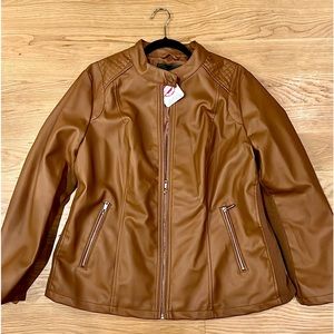 Womens Vegan Leather Jacket Sz. 2x